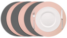 Cookinglife Placemats - Dubbelzijdig - Afwasbaar - Grijs / Roze ø 38 cm - 6 Stuks