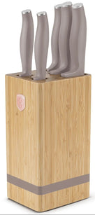 Berlinger Haus Messenblok Taupe 6-delig - Koksmes, Broodmes, Santokumes, Officemes & Schilmes