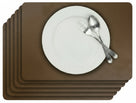Cosy & Trendy Placemats Leather Look Lead Gray - Afwasbaar - 43 x 30 cm - 6 Stuks