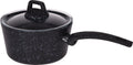 Cookinglife Steelpan / Sauspan met deksel - Black Speckle - Aluminium ø 18 cm / 2.2 liter - Geschikt voor alle warmtebronnen - standaard anti-aanbaklaag