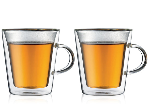 Bodum Dubbelwandige koffie- / theeglazen met oor Canteen - gepatenteerd ventiel - 200 ml - 2 stuks