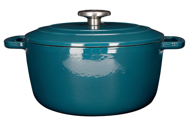 Cosy & Trendy Braadpan met deksel Fontestic Gietijzer Green Heron Ø 24 cm / 4.6 Liter - geëmailleerde anti-aanbaklaag