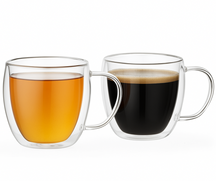 Cookinglife Dubbelwandige Koffie- / theeglazen met oor 280 ml - 2 stuks