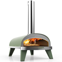 ZiiPa Pizza Oven Piana - Houtgestookt - met Thermometer - Eucalyptus - voor ø 30 cm pizza's - Roterende pizzasteen