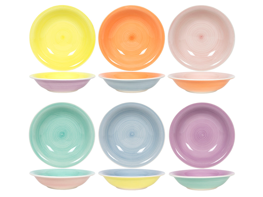 Cookinglife Diepe Borden / Pastaborden Pastel Harmony ø 21 cm - 6 Stuks