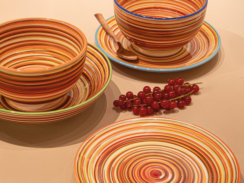 Cookinglife Serviesset Rhythm & Lines 18-delig / 6 personen - 6 dinerborden, 6 ontbijtborden en 6 diepe borden