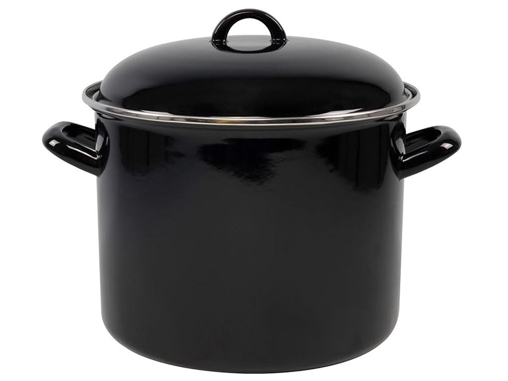 Cookinglife Soeppan - Emaille - Zwart - ø 24 cm / 8 liter - geëmailleerde anti-aanbaklaag