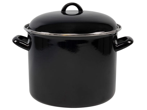 Cookinglife Soeppan - Emaille - Zwart - ø 24 cm / 8 liter - geëmailleerde anti-aanbaklaag
