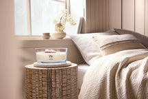 WoodWick Geurkaars Ellipse Vanilla & Sea Salt - 9 cm / 19 cm - Geurkaars in Glas - Houten Lont