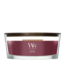 WoodWick Geurkaars Ellipse Dark Cherry - 9 cm / 19 cm - Geurkaars in Glas - Houten Lont