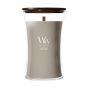 WoodWick Geurkaars Large Wood Smoke - 18 cm / ø 10 cm - Geurkaars in Glas - Houten Lont