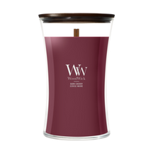 WoodWick Geurkaars Large Dark Cherry - 18 cm / ø 10 cm - Geurkaars in Glas - Houten Lont
