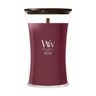 WoodWick Geurkaars Large Dark Cherry - 18 cm / ø 10 cm - Geurkaars in Glas - Houten Lont