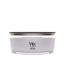 WoodWick Geurkaars Ellipse Lavender & Cedar - 9 cm / 19 cm - Geurkaars in Glas - Houten Lont