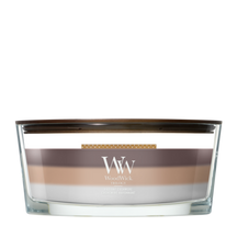 WoodWick Geurkaars Ellipse Trilogy Radiant Cashmere - 9 cm / 19 cm - Geurkaars in Glas - Houten Lont