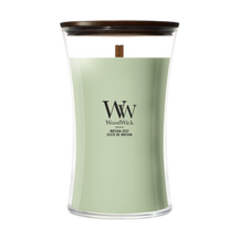 WoodWick Geurkaars Large Matcha Zest - 18 cm / ø 10 cm - Geurkaars in Glas - Houten Lont