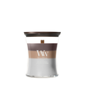 WoodWick Geurkaars Medium Trilogy Radiant Cashmere - 11 cm / ø 10 cm - Geurkaars in Glas - Houten Lont