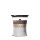 WoodWick Geurkaars Medium Trilogy Radiant Cashmere - 11 cm / ø 10 cm - Geurkaars in Glas - Houten Lont
