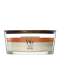 WoodWick Geurkaars Ellipse Trilogy Vanilla Embers - 9 cm / 19 cm - Geurkaars in Glas - Houten Lont