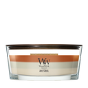 WoodWick Geurkaars Ellipse Trilogy Vanilla Embers - 9 cm / 19 cm - Geurkaars in Glas - Houten Lont