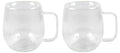 Cookinglife Dubbelwandige Koffie- / theeglazen met oor Lines - 350 ml - 2 Stuks