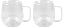 Cookinglife Dubbelwandige Koffie- / theeglazen met oor Lines - 350 ml - 2 Stuks