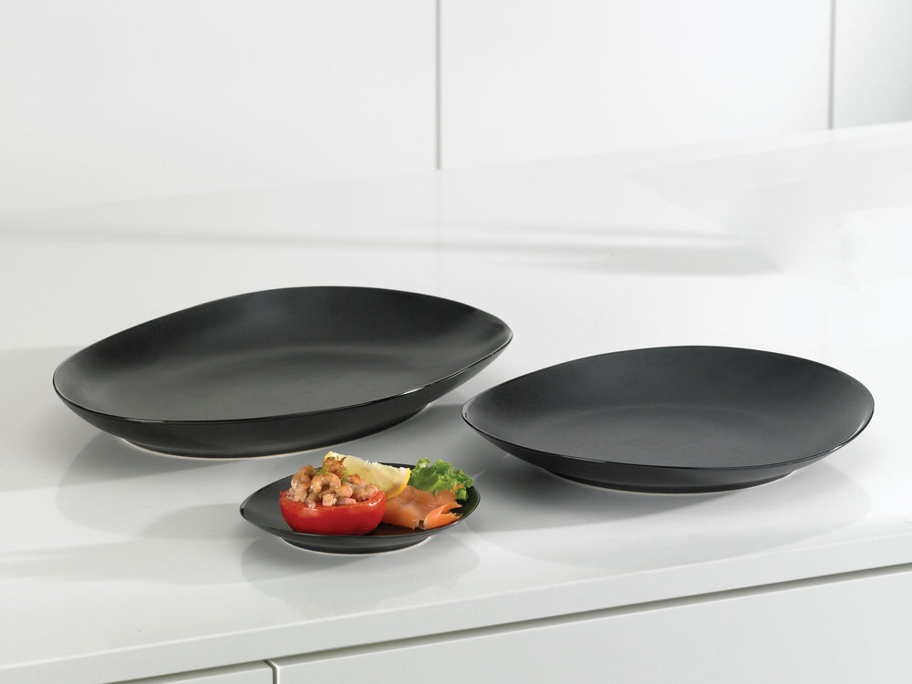 Cosy & Trendy Ontbijtborden / Dessertborden Vongola Black - 22 x 20 cm - 4 Stuks