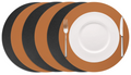 Cookinglife Placemats - Dubbelzijdig - Afwasbaar - Cognac / Zwart ø 38 cm - 6 Stuks