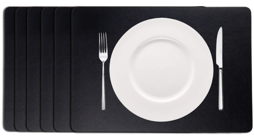Cookinglife Placemats - Afwasbaar - Zwart - 46 x 33 cm - 6 stuks
