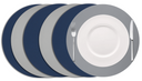 Cookinglife Placemats - Dubbelzijdig - Afwasbaar - Grijs / Blauw ø 38 cm - 6 Stuks