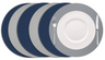 Cookinglife Placemats - Dubbelzijdig - Afwasbaar - Grijs / Blauw ø 38 cm - 6 Stuks