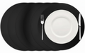 Cookinglife Placemats - Afwasbaar - Zwart - ø 38 cm - 6 stuks