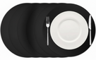 Cookinglife Placemats - Afwasbaar - Zwart - ø 38 cm - 6 stuks