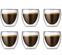 Bodum Dubbelwandige Espresso glazen Pavina - gepatenteerd ventiel - 80 ml - 6 stuks