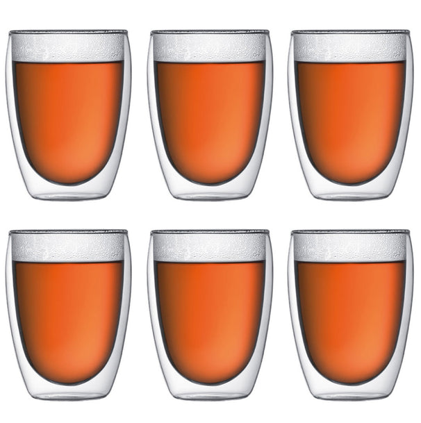 Bodum Dubbelwandige koffie- / theeglazen Pavina - gepatenteerd ventiel - 350 ml - 6 stuks