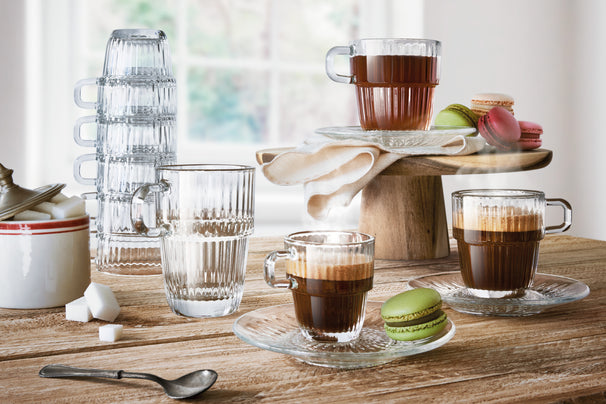 Bormioli Rocco Koffiekopjes met oor - Stapelbaar - Barshine 185 ml - 6 Stuks