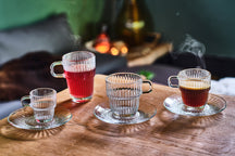 Bormioli Rocco Theeglazen - Koffieglazen met oor - Stapelbaar - Barshine 250 ml - 6 Stuks