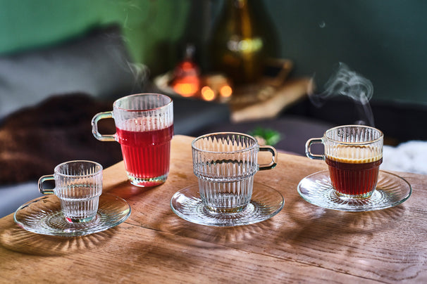 Bormioli Rocco Latte Macchiato Glazen - Irish Coffee Glazen - Koffiekopjes met oor - Stapelbaar - Barshine 315 ml - 6 Stuks