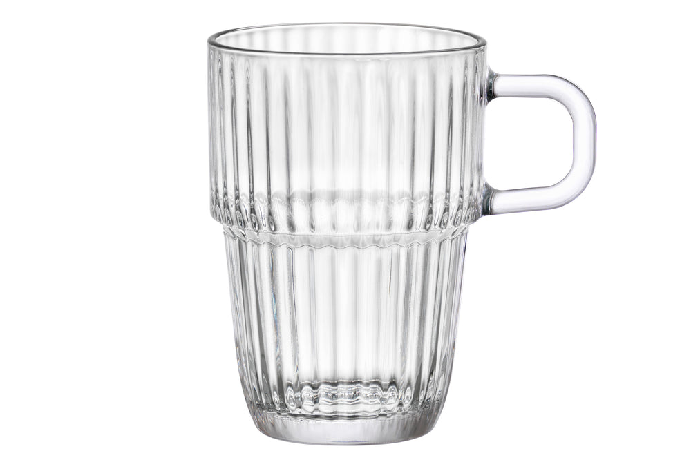 Bormioli Rocco Latte Macchiato Glazen - Irish Coffee Glazen - Koffiekopjes met oor - Stapelbaar - Barshine 315 ml - 6 Stuks