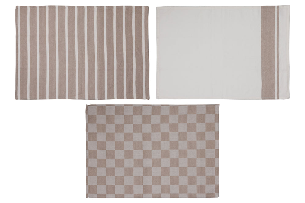 Cosy & Trendy Theedoeken Stoff Sand 50 x 70 cm - 3 Stuks