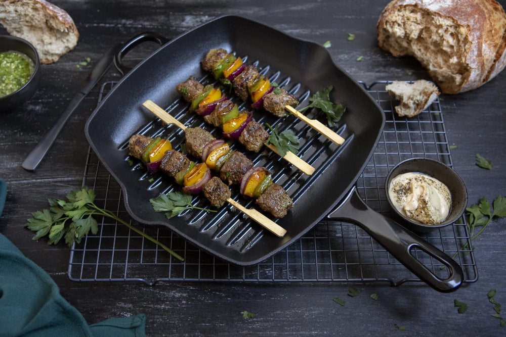 BK Grillpan Bourgogne Jet Black Gietijzer 26 x 26 cm - geëmailleerde anti-aanbaklaag