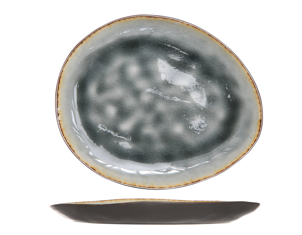 Cosy & Trendy Ontbijtborden / Dessertborden Organic - Laguna Blue Grey - 20 x 16 cm - 4 Stuks