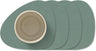 LIND DNA Onderzetters Nupo - Leer - Pastel Green - 13 x 11 cm - 4 Stuks