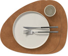 LIND DNA Placemats Nupo - Leer - Nature - Curved - Afwasbaar - 44 x 37 cm - 2 Stuks