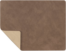 LIND DNA Placemats Nupo - Leer - Brown / Sand - dubbelzijdig - Afwasbaar - 45 x 35 cm - 2 Stuks