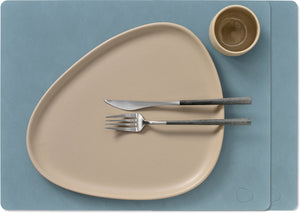 LIND DNA Placemats Nupo - Leer - Lichtblauw - Afwasbaar - 45 x 35 cm - 2 Stuks