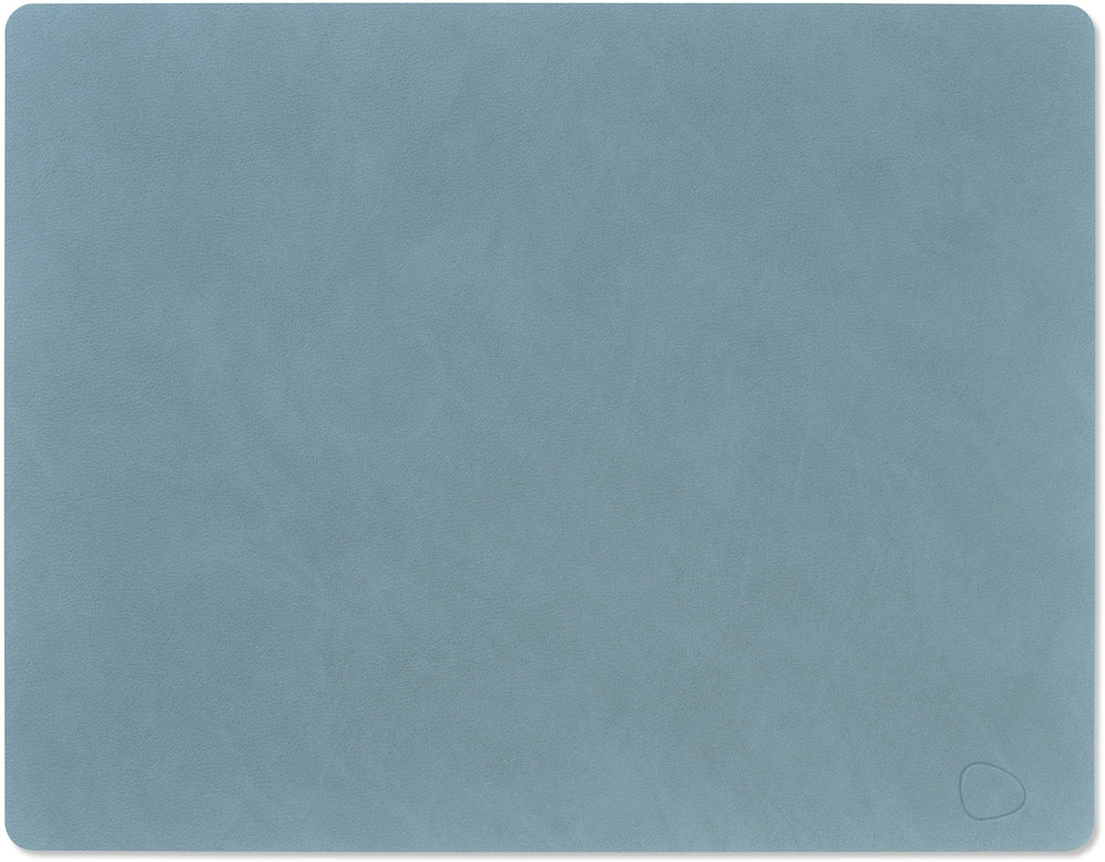 LIND DNA Placemats Nupo - Leer - Lichtblauw - Afwasbaar - 45 x 35 cm - 2 Stuks