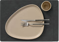 LIND DNA Placemats Nupo - Leer - Black - Afwasbaar - 45 x 35 cm - 2 Stuks