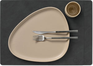 LIND DNA Placemats Nupo - Leer - Black - Afwasbaar - 45 x 35 cm - 2 Stuks