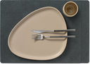 LIND DNA Placemats Hippo - Leer - Black Anthracite - Afwasbaar - 45 x 35 cm - 2 Stuks